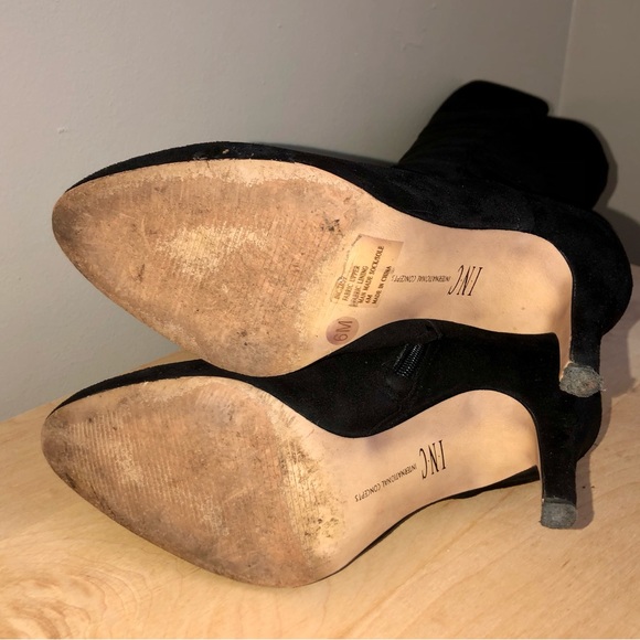 International Concepts Knee-high Suede Stiletto Round Toe Boots - Picture 5 of 6